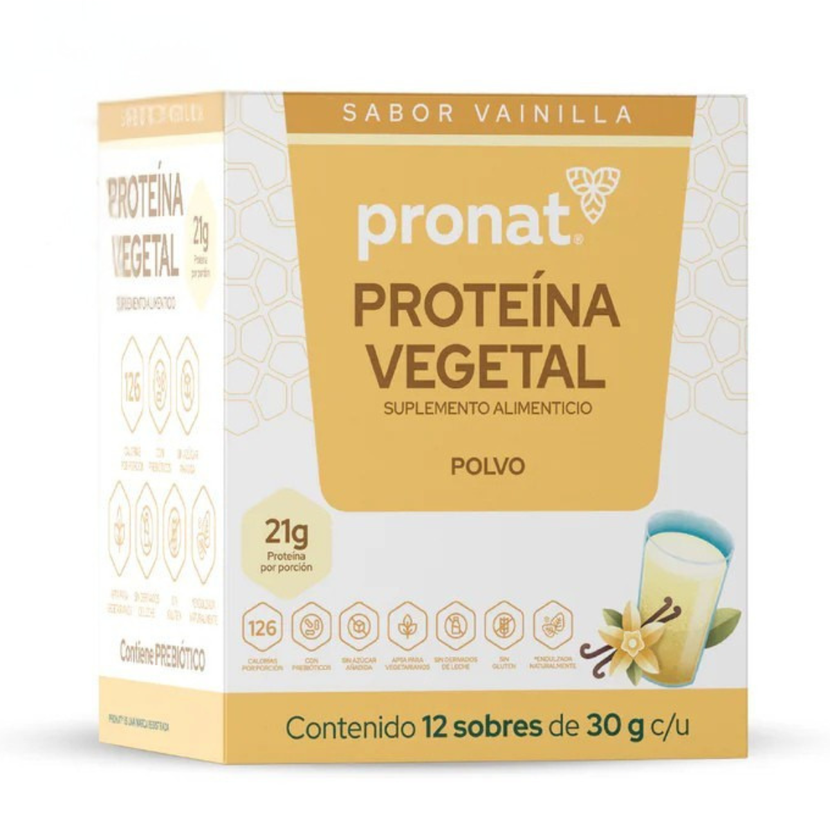 Proteína Vegetal en Sobres Polvo (Sabor Vainilla)
