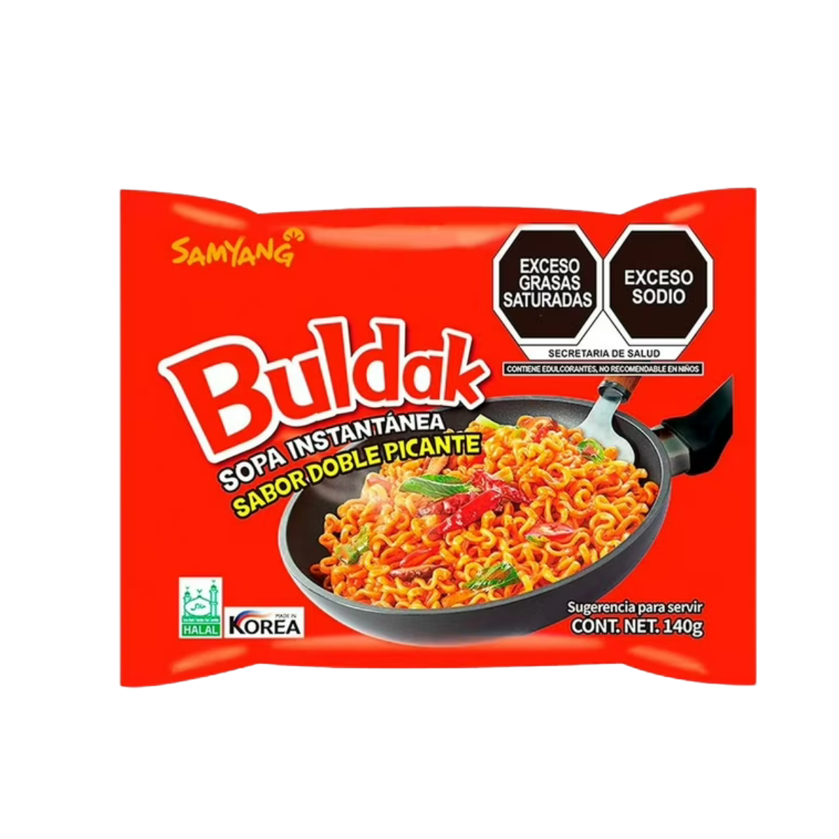 Buldak Sopa Instantánea (Sabor Pollo con Doble Picante)